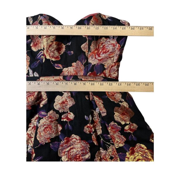 Mac Duggal Strapless Bustier Dress Floral Print Sz 2 Cocktail Elegant - Picture 12 of 13